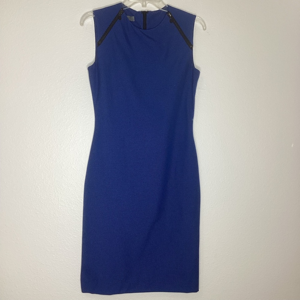 Alexander McQueen McQ Dress Blue & Black Houndstooth Sz 42 (8)